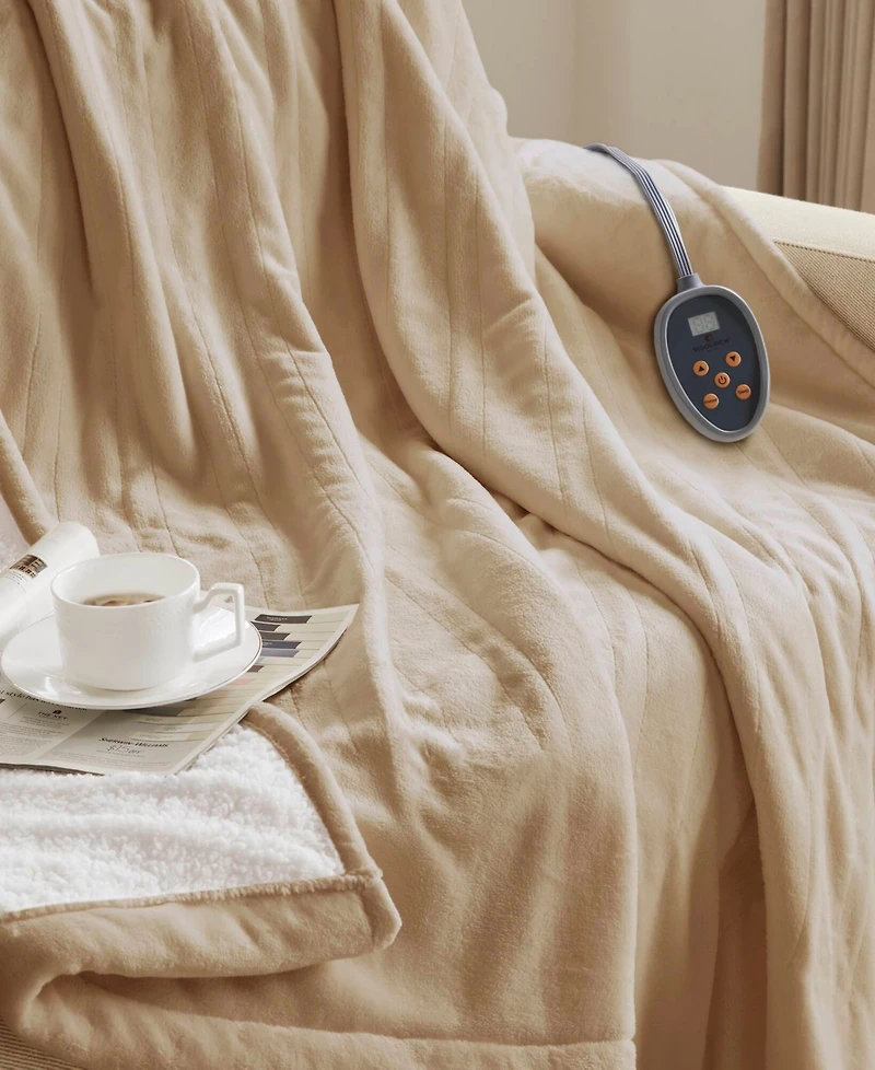 Woolrich Electric Reversible Plush to Berber Blanket, Queen