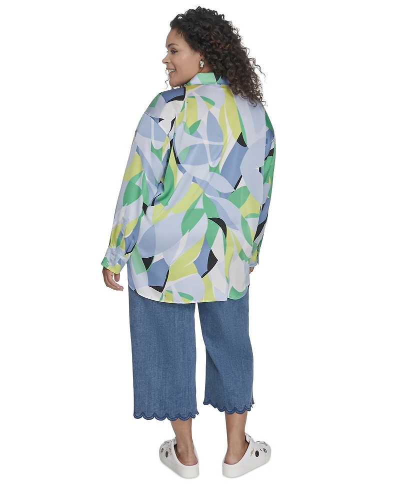 Karl Lagerfeld Paris Plus Geometric Print Blouse