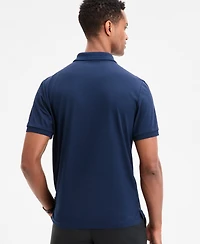 Alfani Men's Ottoman Short Sleeve Textured Quarter-Zip Polo Shirt, Exclusively at Macy's