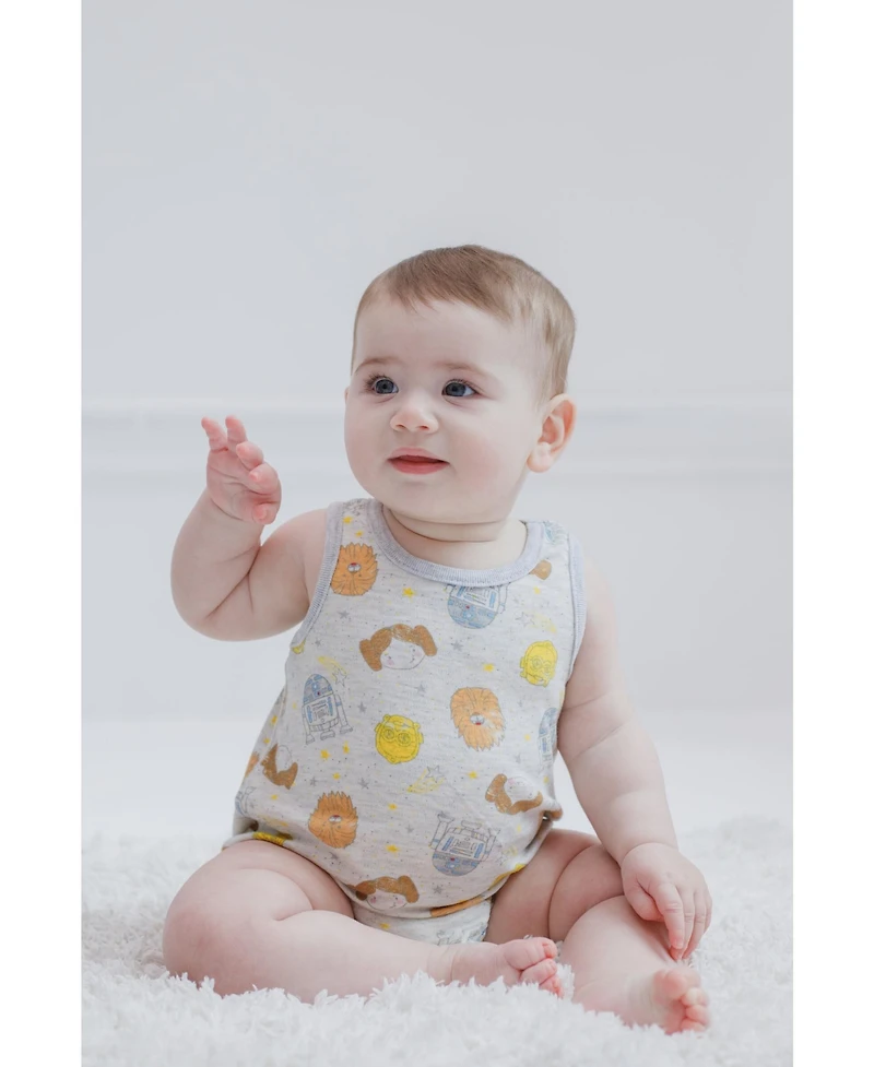 Star Wars Baby Girls C-3PO Princess Leia Chewbacca R2 D2 Bodysuit and Romper Newborn to