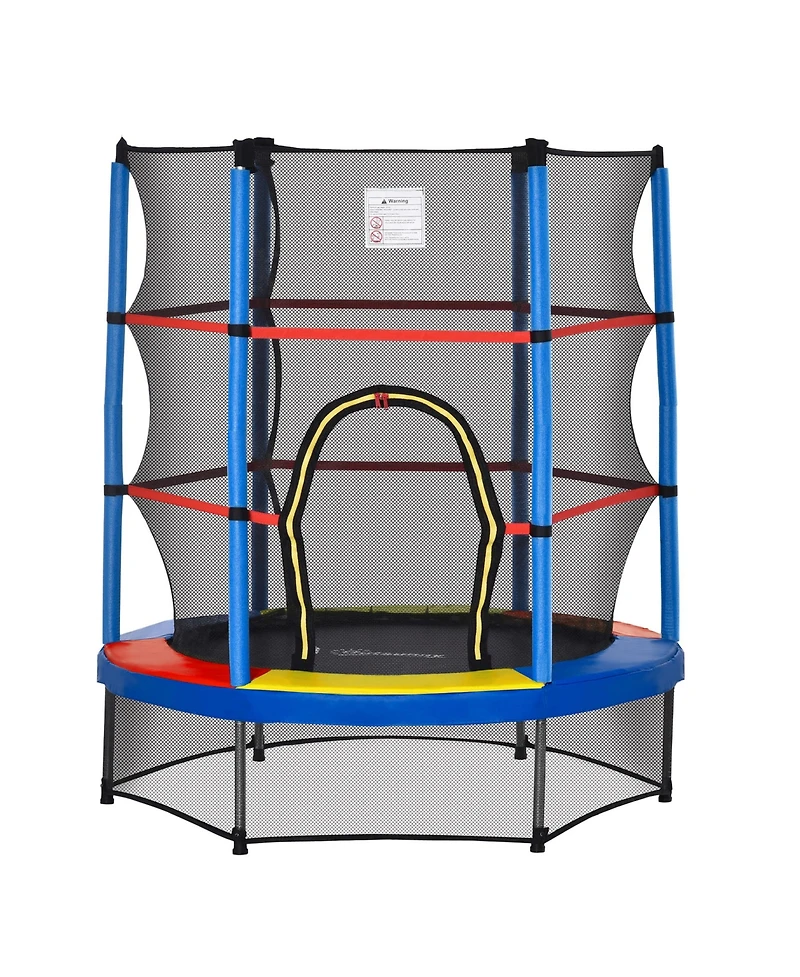 Outsunny Φ5FT Kids Trampoline with Enclosure Net,