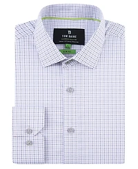 Tom Baine Men's Four Way Stretch Plaid Button Down Dress Shirt