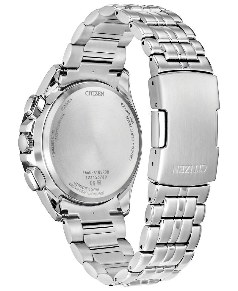 Citizen Men's Sport Luxury Pcat Silver-Tone Stainless Steel Bracelet Watch 43mm
