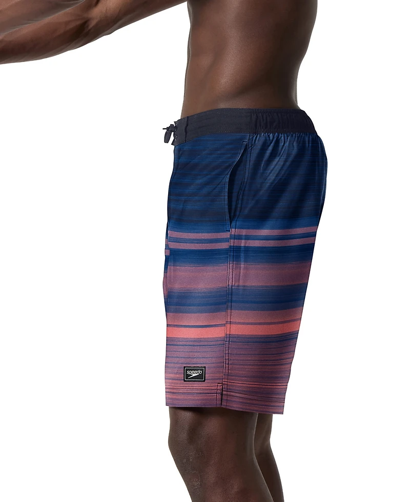 Speedo Men's Onshore Bondi Basin Ombre Stripe Drawstring 9" Boardshorts
