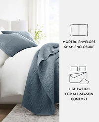 ienjoy Home Floral Stitch 3-Pc. Lightweight Quilt Set