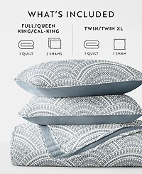 ienjoy Home Scallop Reversible -Pc. Lightweight Quilt Set