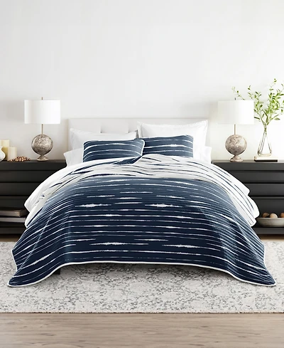 ienjoy Home Horizon Lines Reversible 3-Pc. Lightweight Quilt Set, Full/Queen