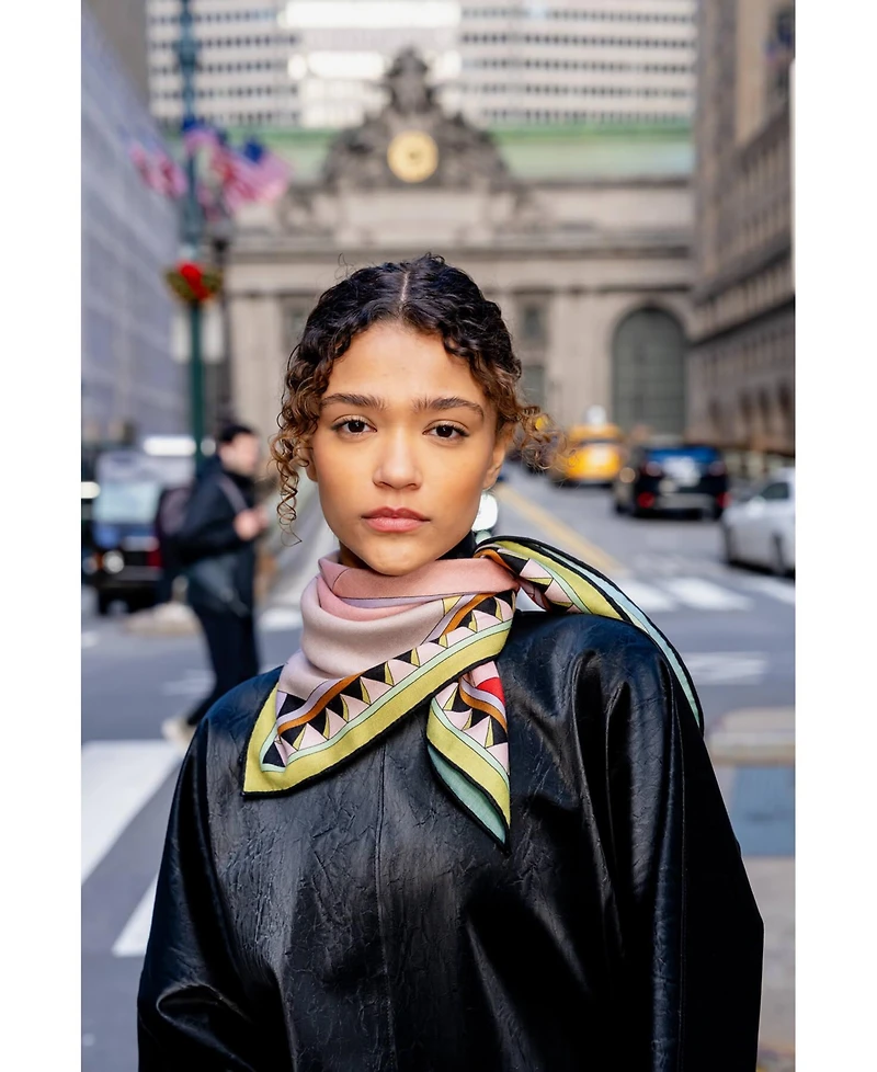 Jessie Zhao New York Double Sided Wool Silk Scarf In Color Recombination