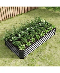 Raised Garden Bed Outdoor, 6×3×1ft , Metal Raised Rectangle Planter Beds for Plants, Vegetables, and Flowers