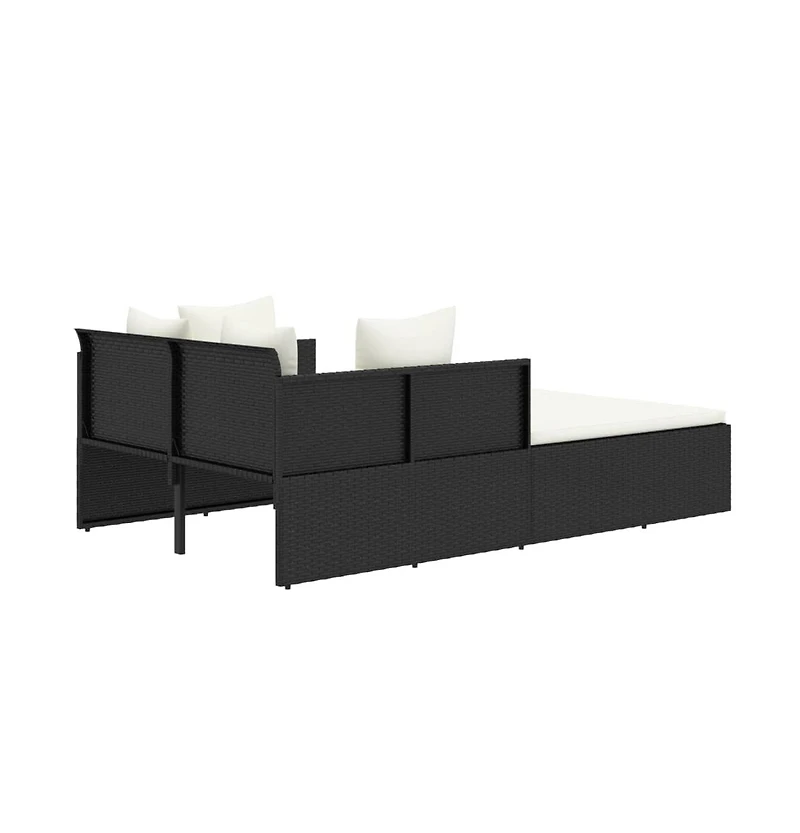 Sunbed with Cushions 71.7"x46.5"x24.8" Poly Rattan