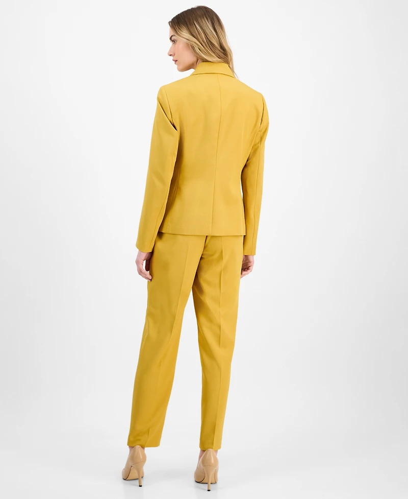 Le Suit Women's Crepe One-Button Straight-Leg Pantsuit Set, Regular & Petite