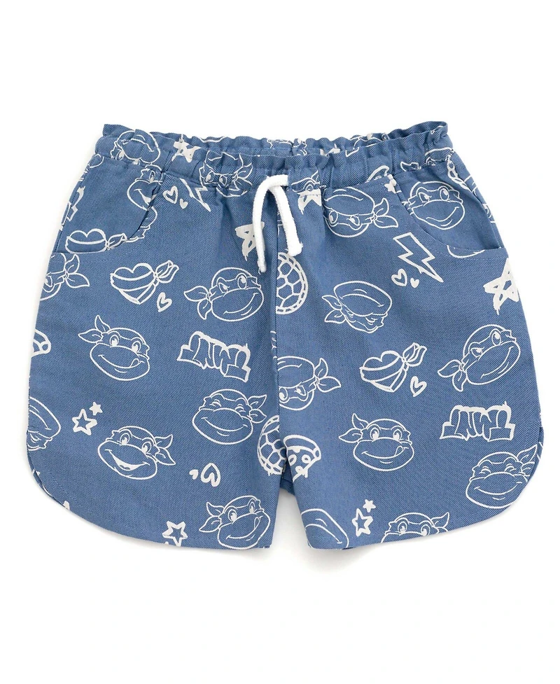 Teenage Mutant Ninja Turtles Girls T-Shirt and Chambray Shorts Outfit Set