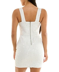City Studios Juniors' Sequin Boucle Sleeveless Bodycon Dress
