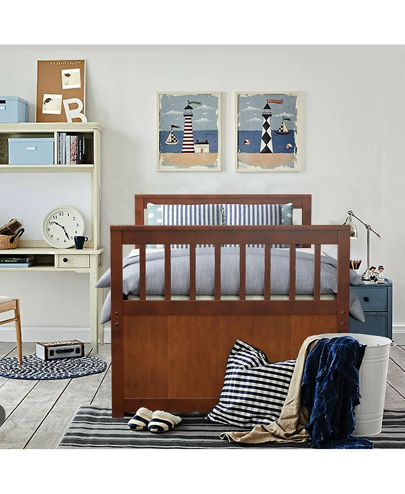 Twin Captain's Bed with Trundle and 3 Storage Drawers