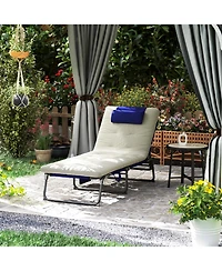 Outsunny Folding Chaise Lounge w/ Cushion, Reclining ning Chair,