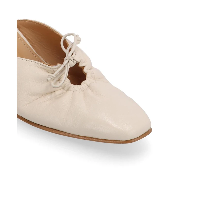 Amar Cream Leather Mules