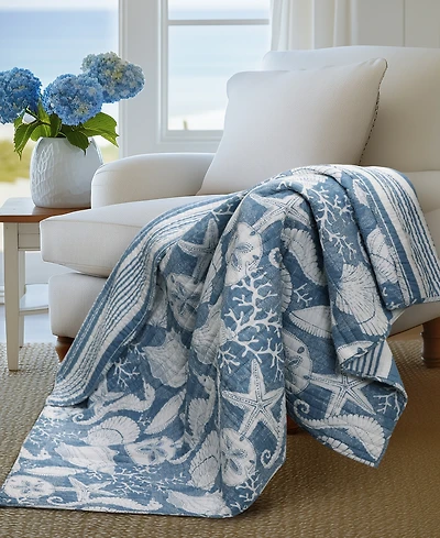 Levtex Stillwater Coastal Shore Reversible Quilted Throw, 50" x 60"
