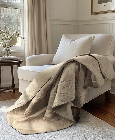 Levtex Muslin Stitch Stitching Quilted Throw, 50" x 60"