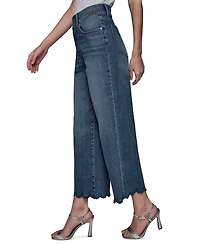 Karl Lagerfeld Paris Women's Scallop Cropped Denim Pants
