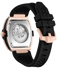 Philipp Plein Men's Automatic The Skeleton 2.0 Black Silicone Strap Watch 44mm