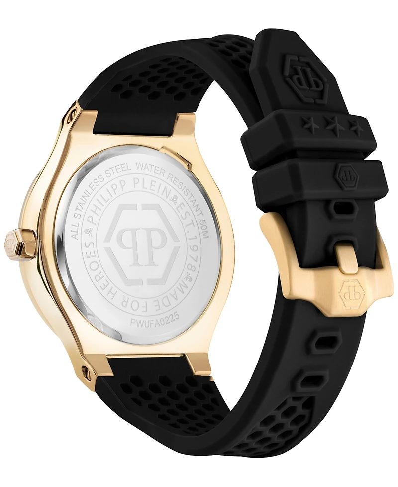 Philipp Plein Men's Underdog Black Silicone Strap Watch 44mm