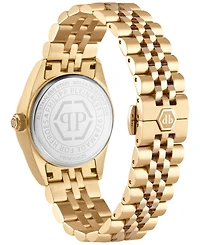 Philipp Plein Women's Date Superlative Gold Ion Plated Stainless Steel Bracelet Watch 28mm