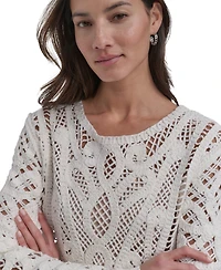 Dkny Jeans Women's Cotton Crochet Sweater - Ivy