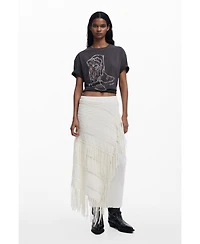 Desigual Women's Fringed knit skirt