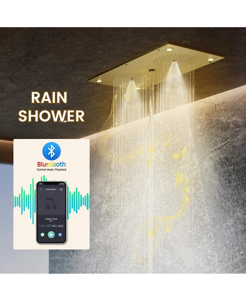 Casainc Ceiling-Mounted Thermostatic Shower System With Handheld