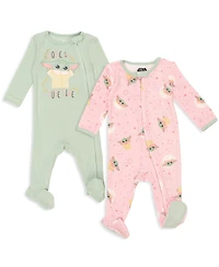 Star Wars Baby Girls 2 Pack Zip Up Sleep N' Play Coveralls