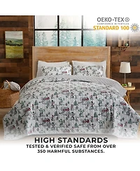 Linery & Co. Holiday Printed Microfiber Quilt Set with Shams