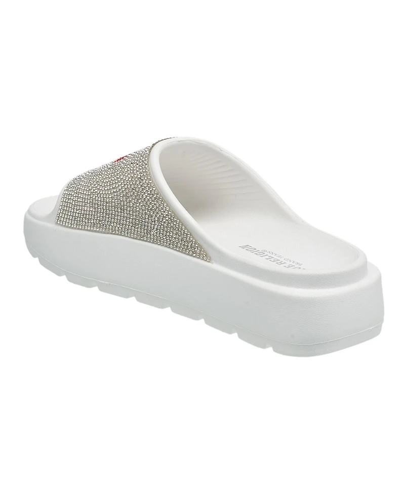 True Religion Ladies Stallion Rhinestone Logo Sandal