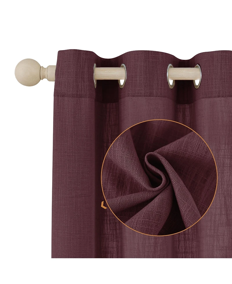 Linen Blend Privacy and Light Filtering Texture Grommet Pair(2 Panels