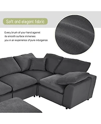 Oversized Modular Sectional Sofa with Ottoman L Shaped Corner Sectional for Living Room, Office, Spacious Space