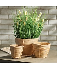 Cane Rattan Mini Round Baskets, Set Of 3