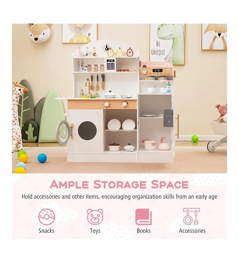 Kids Kitchen Set with Coffee Maker & Accessories Fun Pretend Play Toy for Children