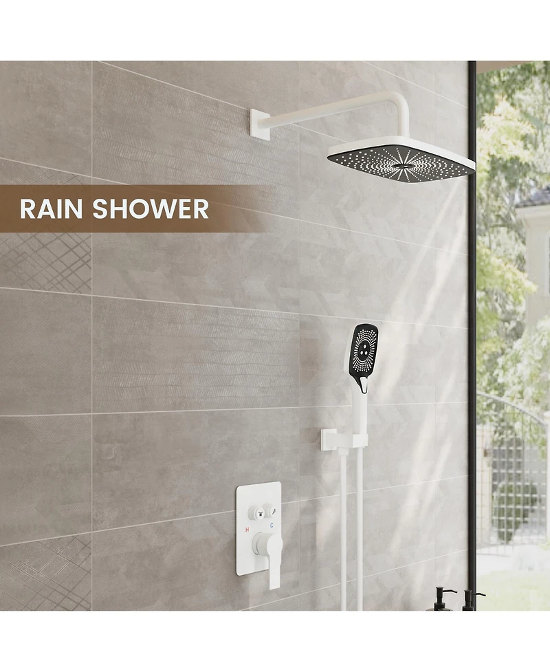 Casainc Pressure-balanced Valve Included All-In-One Kit with Rough In-Valve Thermostatic Shower System