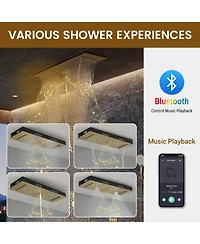 Casainc Ceiling-Mounted Thermostatic Shower System With Body Jets Handheld