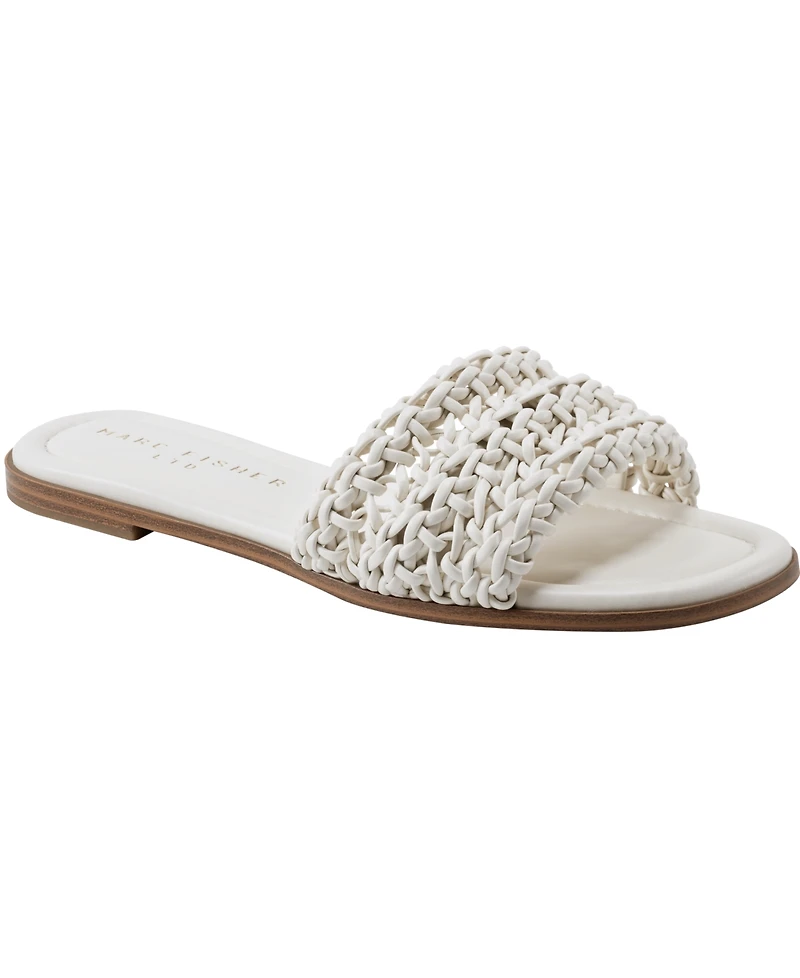 Marc Fisher Ltd Women's Vickee Woven Flat Slide Sandals
