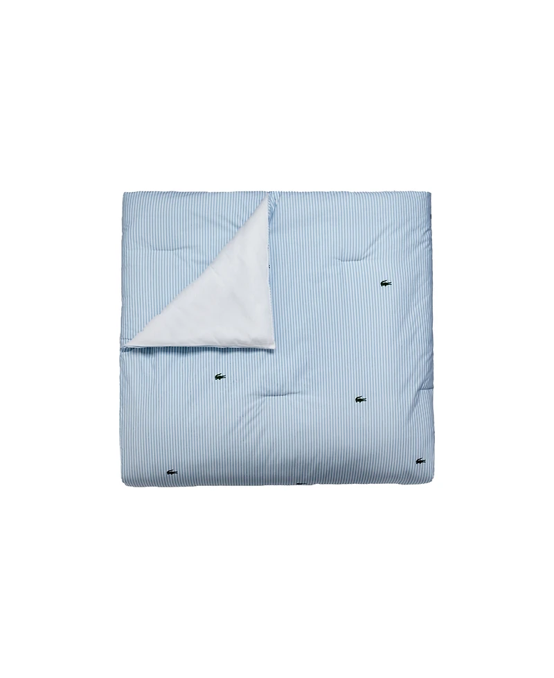 Lacoste Home Pinstripe Croc Cotton 3-Pc. Comforter Set, King