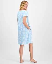 Charter Club Women's Cotton Scalloped Short-Sleeve Chemise, Exclusively at Macy's