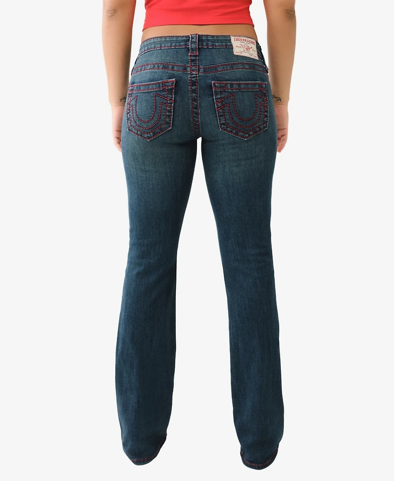 True Religion Women's Becca Big T Mid Rise Bootcut Jeans