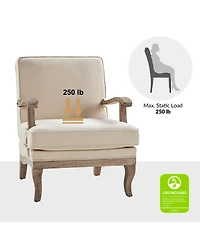 Rinaldo Wooden Upholstered Armchair with Legs