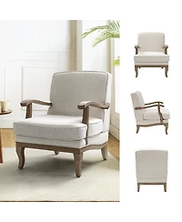 Rinaldo Wooden Upholstered Armchair with Legs