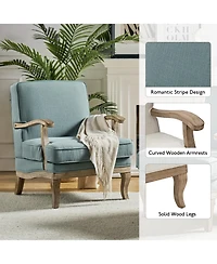 Rinaldo Wooden Upholstered Armchair with Legs