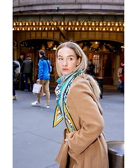 Jessie Zhao New York Double Sided Wool Silk Triangle Scarf Of Shapes Reconstruction