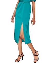 White Tie by Shani Women's Bow-Trim Satin Midi Dress