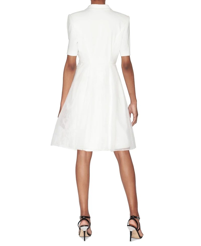 White Tie by Shani Women's Tuxedo Blazer A-Line Dress