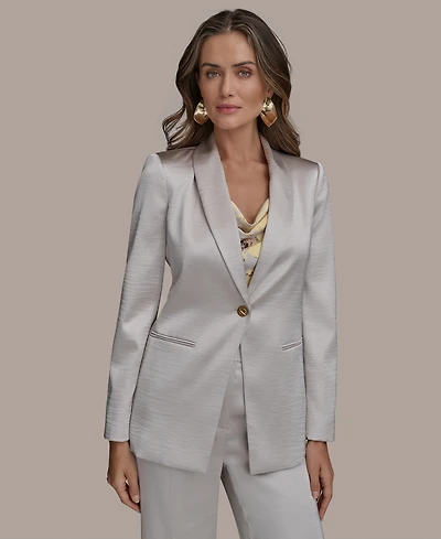 Donna Karan New York Petite Shawl-Collar One-Button Blazer