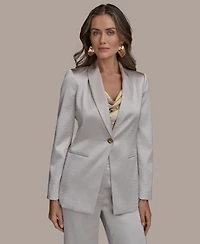 Donna Karan New York Petite Shawl-Collar One-Button Blazer